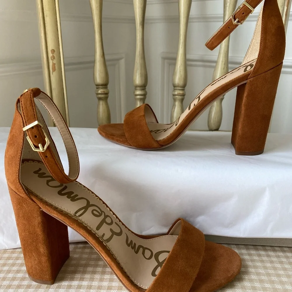 Sam Edelman Women's Tan Suede Ankle Strap Sandals - Picture 5 of 6